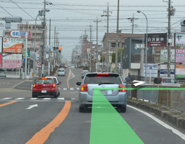 「城下」の交差点を右折(東へ)
