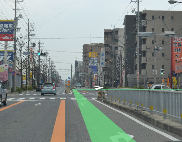 「城下東」の信号を右折(南へ)